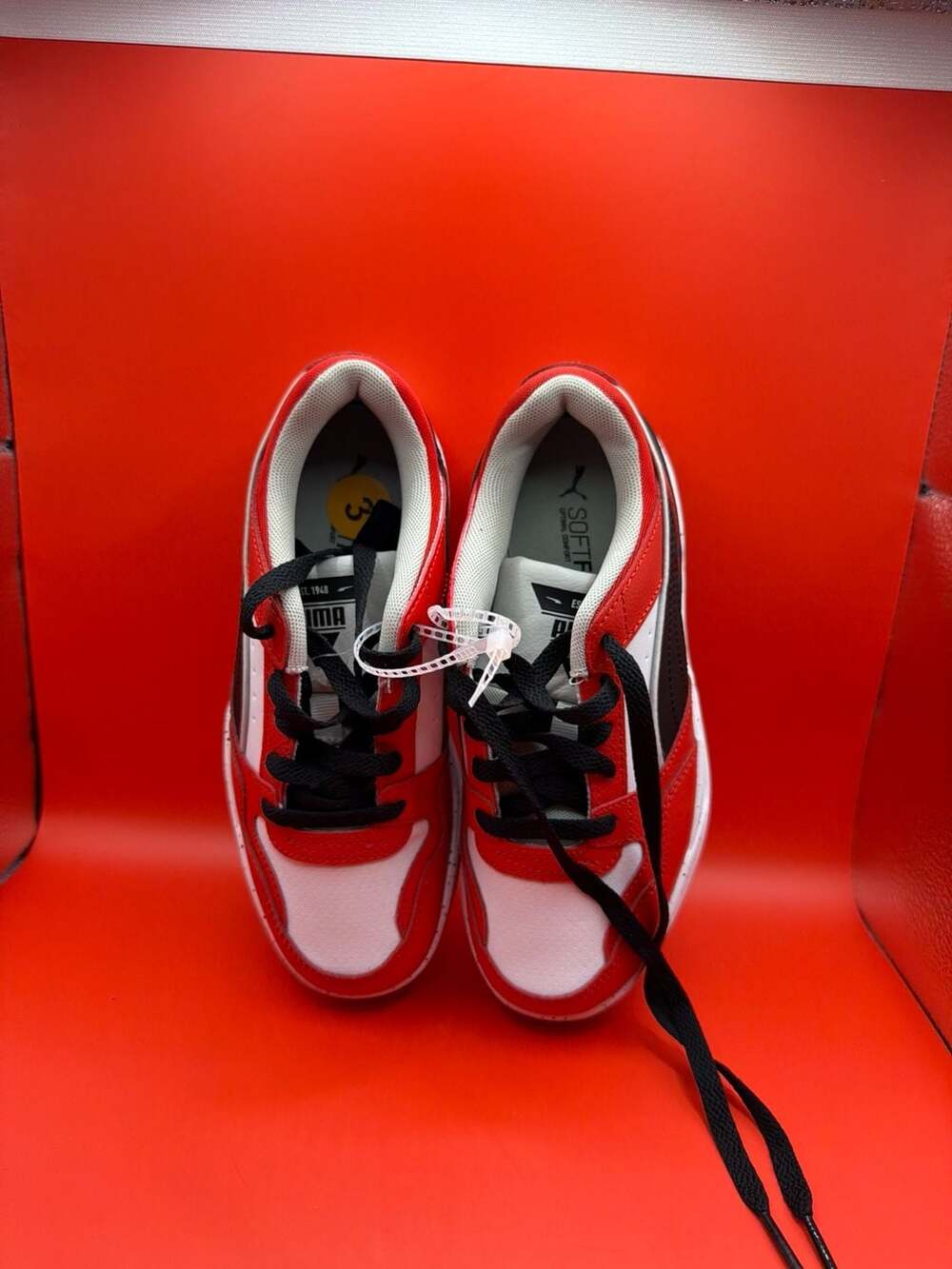 Puma Rebound LayUp Lo SL Toddler Sneakers Red White Black Size 3C
